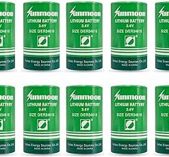(10Pack ER34615 D Cell Lithium Battery 3.6V 19000mAh for Smart Munitions, Unattended Sensors, RFID Tracking