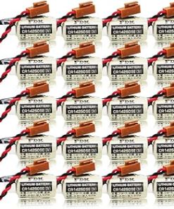 «20 Pack» 3V 1800mAh CR14250SE Non-Rechargeable Lithium Battery Compitable for FDK 1/2AA PLC Battery with Brown Plug