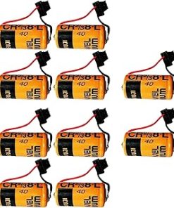 (10 Pack) CR2/38.L 3V 2000mAh Battery Compatible for CR2/3 8.L 3V PLC Lithium Battery FDK CR17/33 with Black Plug