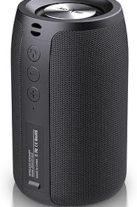 ZEALOT Portable Bluetooth Speakers, Wireless Speaker，S32 Samll Outdoor Speaker, Waterproof IPX5, Stereo Pairing/USB/MIC/TF Card/AUX for iOS Andriod Gift for Men，Kids -Black