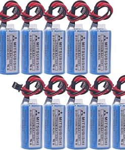 (10-Pcs) CR17335SE-R Q6BAT 3V 1800mah PLC Lithium Replacement Battery for QNS System Q6BAT Q25PRHCPU Q170HBATC with Black Plug (3.0 Volt, 1.8 Ah, Non-rechargrable)