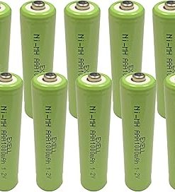 (10-PACK) Exell 1.2-Volt Nickel-Metal Hydride Rechargeable Button-Top Battery, AAA, 1000 mAh, Battery Replacement for Electric Razor, Toothbrush, meters, two radios