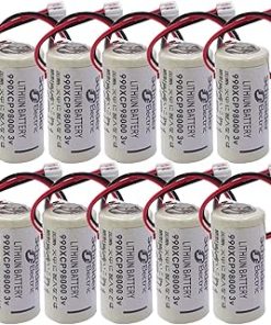 (10-Pack 990XCP98000 3V 2/3A 1800mAh Replacement Lithium Battery for Schneider Modicon Quantum 990-XCP-980-00 PLC Backup Power Supply