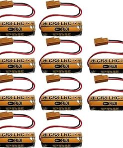 (10 Pack) CR8.LHC 3V 2600mAh Replacement Lithium Battery for Fuji fdk cr8-lhc PLC Controller Backup Battery with Brown Plug