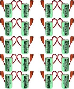﹙▷ 20 Pcs ◁﹚3V 1800mAh PLC Replacement Battery with Plug for SANYO CR17335SE-R