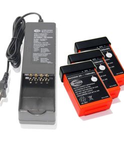 (1 Count) QA109600 QD109300 AC 100V ~ 240V Battery Charger with (3 Count) 6V 1500mAh BA225030 HBC Radiomatic Battery for BA2253000 Pump Truck Remote Control Battery
