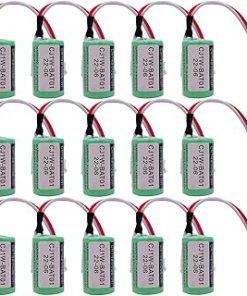 (15-Pcs) 3V 1000mAh CR14250SE-R CJ1W-BAT01 Disposable Battery for CJ1W-BAT01/ CP1W-BAT01 CJ1M CP1H CP1L PLC Battery with Plug (3 Volt, 1.0 Ah, Non-rechargrable)