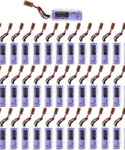 ﹙▷ 40 Pcs ◁﹚BR-AG 3V 1800mAh Battery with Brown Plug for BR-AG 3V Non-Rechargeable Lithium Battery
