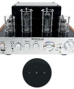 (1) Rockville Blutube WD 70w Bluetooth Tube Amplifier/Home Stereo Receiver 2-Tone Bundle with (1) Rockville Mini WiFi Music Player Wireless Audio Streaming Multiroom Stereo Receiver (2 Items)