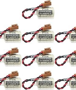﹙▷ 10 Pcs ◁﹚CR14250SE 3V 1800mAh Lithium Battery with Brown Plug for FDK 1747-BA Backup Power Supply