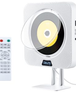ZEXMTE Portable CD Player with Bluetooth,Wall Mountable CD Music Player with IR Remote Control, Wall CD Player for Home with Speakers, with Dust Cover/LED Screen,Support CD, USB, TF, AUX Input
