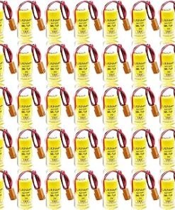 «35 Pack» 3V 1600mAh Br-2/3a Lithium Battery Replacement for FANUC A98L-0031-0006 PLC Industrial Lithium with Brown Plug