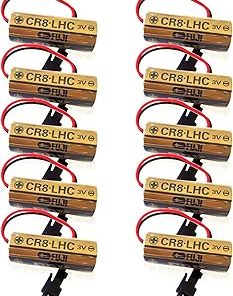 （10 Pack） CR8.LHC 3V Lithium Battery 2600mAh for Fuji FDK CR8-LHC Battery, Non-Rechargeable with Black Plug