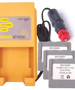 (1*Charger + 3*Battery) Hetronic UCH-2 Battery Charger 10-30V DC with Hetronic 68300900 Battery for Hetronic Remote Control 683 00900 Battery Charger (Car Charger)