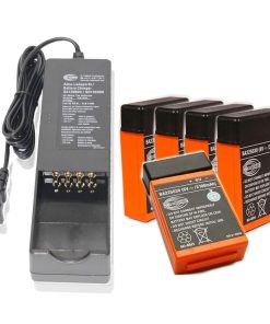 (1 Count) QA109600 QD109300 AC 100V ~ 240V Battery Charger with (5 Count) 6V 2100mAh BA225030 HBC Radiomatic Battery for BA2253000 Pump Truck Remote Control Battery
