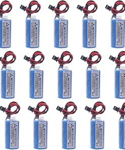(15-Pcs) Q6BAT CR17335SE-R 3V 1800mah PLC Replacement Battery for QNS System Q6BAT,CR17335SE-R,BKO-C10811H03 with Black Plug (3.0 Volt, 1.8 Ah, Non-rechargrable)