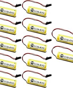 (12 Pack) 1770-XYC Battery 1800mAh 3V PLC Lithium Battery Replacement for 1770-XYC/A 1770-XYB 1756-BA1 with Black Plug