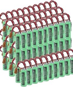 (100 Pack) 3V 2500mAh CR17450SE-R PLC Non-Rechargeable Lithium Battery Compitable for FANUC A98L-0031-0012 CNC System with Brown Plug