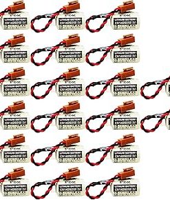 (20 Pack CR14250SE 3V 1800mAh Lithium Battery Replacement for FDK CR14250SE for 1747-BA Backup Power Supply with Brown Plug