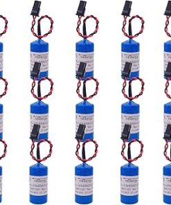 (15-Pcs) 1756-BA2 3.0V 1200mAh PLC Battery Replacement for Allen Bradley 1756-BA2 BR2/3A-AB 1745-B1 94811501 1756-L1 PLC Control Battery with Black Plug (3.0 Volt, 1.2 Ah, Non-rechargrable)