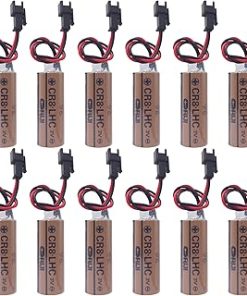 (12-Pcs) CR8.LHC 3V Battery with Plug for Fuji FDK CR8.LHC 3V Lithium Battery TOTO TH559EDV410R Industrial Control Automatic Batteries (3.0 Volt, 2.6 Ah, Non-rechargrable)