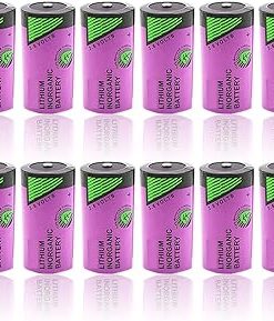 (12 Pack) TL-5920 8.5Ah 3.6V C Non-Rechargable Lithium Battery for Tadiran TL-5920/S (ER26500 / LS26500), Pink