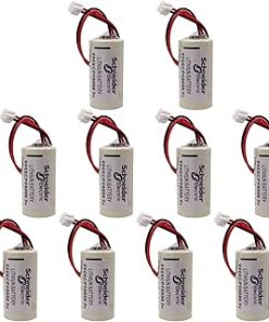 (10-Pcs) 3V 990XCP98000 2/3A 1800mAh PLC Lithium Battery Replacement for Schneider Modicon Quantum 140 CPU Series Battery (3 Volt, 1.8Ah, Non-rechargrable)