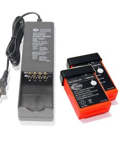 (1 Count) QA109600 QD109300 AC 100V ~ 240V Battery Charger with (2 Count) 6V 1500mAh BA225030 HBC Radiomatic Battery for BA2253000 Pump Truck Remote Control Battery
