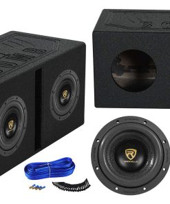 (2) Rockville W8K9D4 8" 2000 Watt Car Audio Subwoofers+Vented Sub Box Enclosure