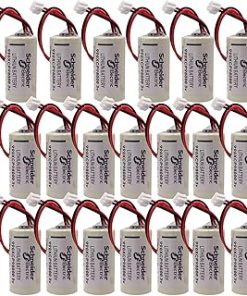 (20-Pack 990XCP98000 3V 2/3A 1800mAh Replacement Lithium Battery for Schneider Modicon Quantum 990-XCP-980-00 PLC Backup Power Supply