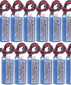 (12-Pcs) CR17335SE-R Q6BAT 3V 1800mah PLC Lithium Replacement Battery for QNS System Q6BAT Q25PRHCPU Q170HBATC with Black Plug (3.0 Volt, 1.8 Ah, Non-rechargrable)