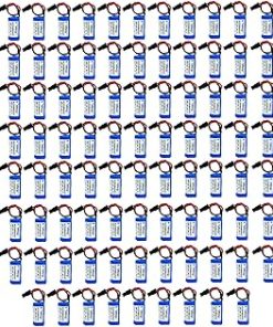 (100 Pack) 1756-BA2 3.0V 1800mAh Replacement Battery for PLC 1756-BA Non-Rechargeable Battery with Black Plug