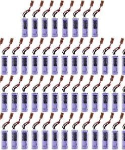 ﹙▷ 50 Pcs ◁﹚BR-AG 3V 1800mAh Battery with Brown Plug for BR-AG 3V Non-Rechargeable Lithium Battery