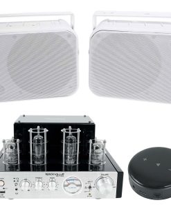 (1) Rockville BluTube 70w Tube Amplifier/Home Theater Stereo Receiver Bundle with (2) Rockville HP65S-8 6.5" Outdoor/Indoor Home Theater Speakers + (1) Smart WiFi Receiver (3 Items)
