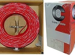 (10 Pack 18/4 (18AWG 4C) Solid FPLR Fire Alarm/Security Cable, Red, 500 ft, Pullbox