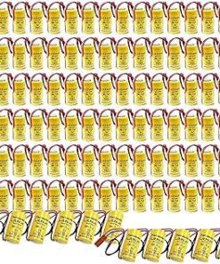 ﹙▷ 100 Pcs ◁﹚BR-2/3A 3V Lithium Battery for Fanuc A98L-0031-0006 System Industrial Backup Replacement Battery with Plug, BR-2/3A BR17335, 1600mAh
