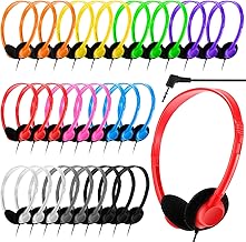 Yunsailing 30 Pack Class Set Headphones for Kids Students Bulk Classroom Headsets Adjustable School Earphones On Ear with 3.5 mm Jack for Youth Adults, Operation Christmas Bulk Items(Multicolor)