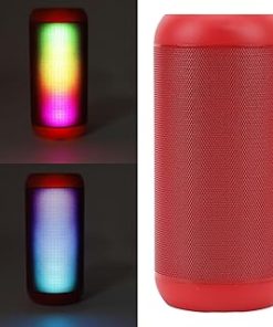Yunseity Portable Bluetooth Speaker, Outdoor IPX4 Waterproof Speaker with Microphone, Colorful RGB Lights, Stereo Sound, TWS Pairing, Supports U Disk TF Card 3.5mm AUX (Black)