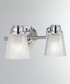 Ziggy 2-Light Bath Bar Sconce, Lacquered Silver