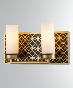 Ziggy 2-Light Bath Bar Sconce, Lacquered Gold