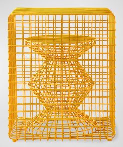 Zig Zag Wire Stool, Yellow