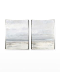 "Sympatico" Hand-Embellished Diptych, 30" x 40"