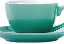 Elegant Ceramic Coffee and Tea Cup Set - 200ml Porcelain Mugs with Saucer - Modern Simplicity Design for Home, Office, and Café Use