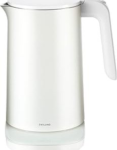 ZWILLING Enfinigy 1.5-Liter Cool Touch Stainless Steel Electric Kettle Pro, Tea Kettle, White