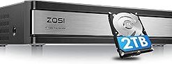 ZOSI H.265+ 16CH Full 1080P Video Security DVR Recorder with 2TB Hard Drive, Hybrid 4-in-1 Surveillance CCTV DVR for 960H/CVI/TVI/AHD Home Security Cameras system (Renewed)