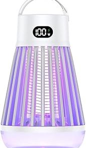 Zapper 2.0 Silver Portable Bug Zapper, Indoor & Outdoor, Cordless Rechargeable Mosquito Zapper, Hanging Hook, 1500V High Voltage, Trap for Fly, Insect, Mosquito & Bugs