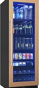 Zephyr 24 Inch Panel-Ready Wine Fridge & Beverage Refrigerator Single Zone Full Size - Tall Wine Cooler Cellars Large Bar Drink Freestanding w/Glass Door - 266x12oz cans & 14x750 ml bottles