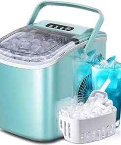 ZAFRO Ice Maker Countertop,33Lbs/Day,16Pcs/10Mins, Portable Ice Maker Machine with Self-Cleaning,Adjustable Ice Thickness,1.5L Water Tank,24H Timer for Home, Office, Party, Black