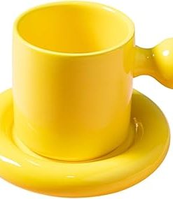 ZHEXUNDIAN Coffee Cup Saucer Set Floral Tea Cup Coffee Mug Ceramic Water Cup with Saucer and Spoon (Color : 1pcs)
