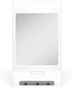 Zadro Fogless LED Lighted Shower Mirror for Fog Free Shaving with Secure Hold Mounting, White, (ZW20TW)